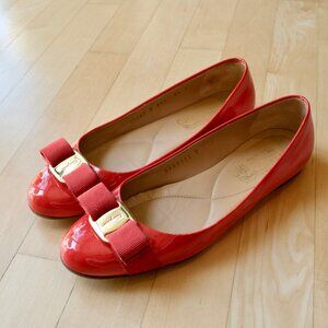 Ferragamo Varina Orange Ballet Flats 6.5B
